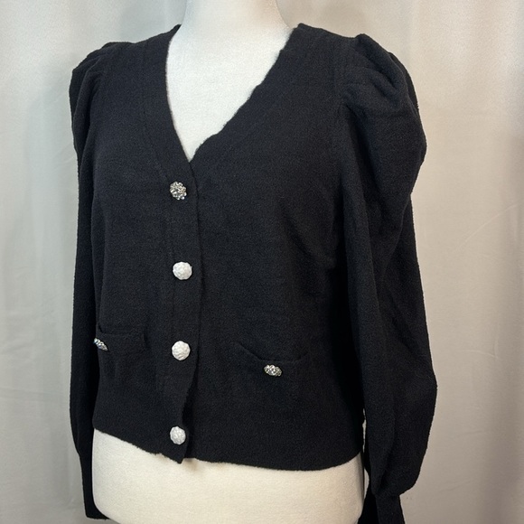 Express Black Sweater Cardigan with Crystal Buttons- XL- NWT - Picture 6 of 16